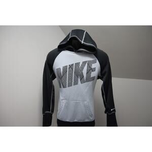 Nike Hoodie Therma Fit Gray Black Pullover Fleece Sweater Boys Size Large